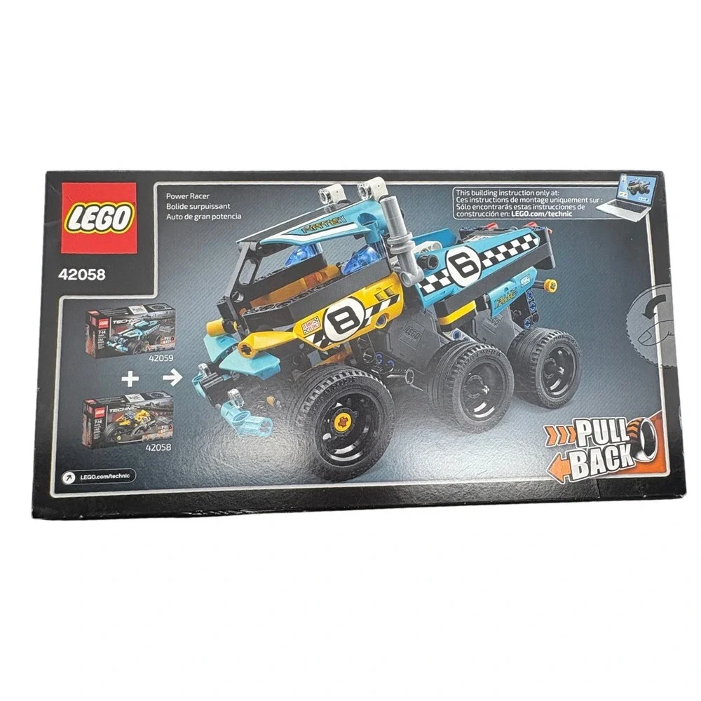 LEGO Technic Stunt Bike 42058 Pull-Back Motorcycle Building Set 140 Pcs New